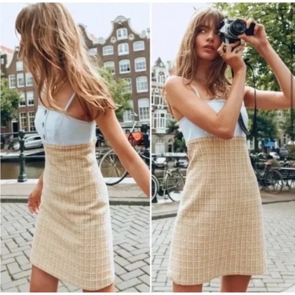 Sandro Mina Chambray & Metallic Tweed Dress - Picture 2 of 16